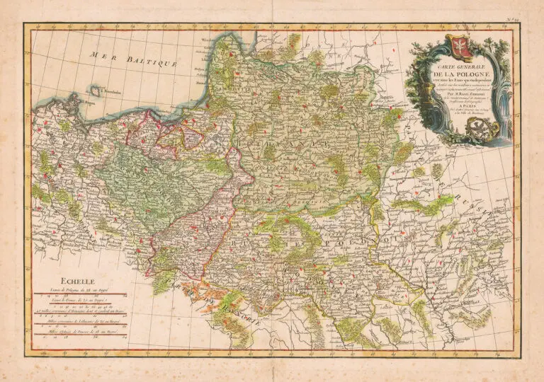 CARTE GENERALE DE LA POLOGNE avec tous les Etats qui en dependent,