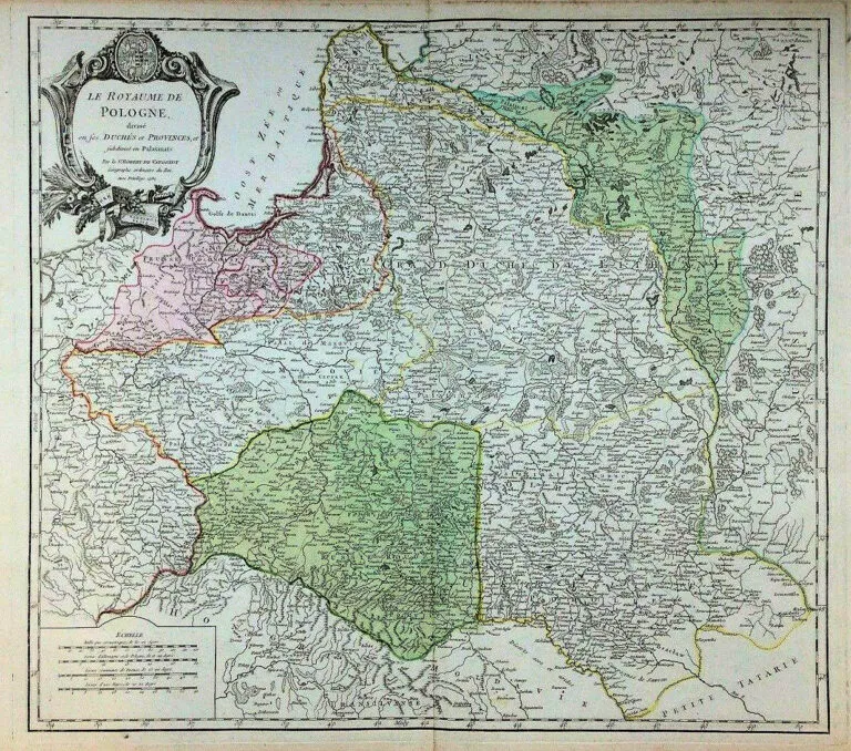 Le Royaume de Pologne divisé en ses duchés et provinces et subdivisé en Palatinats,