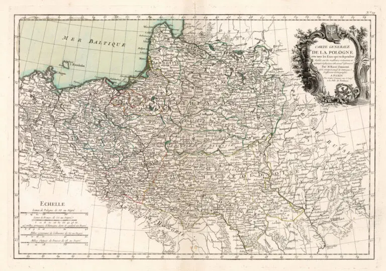 CARTE GENERALE DE LA POLOGNE avec tous les Etats qui en dependent,