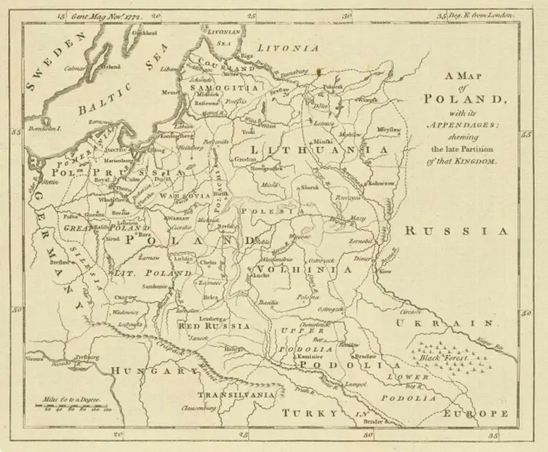 A Map of Poland, with its APPENDAGES: shewing the late Partition of that Kingdom,