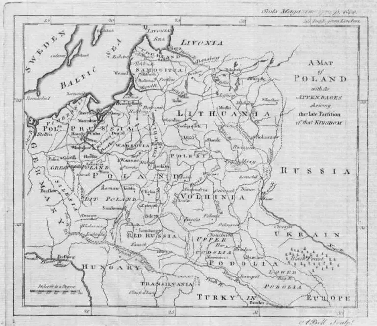 A Map of Poland, with its APPENDAGES: shewing the late Partition of that Kingdom,