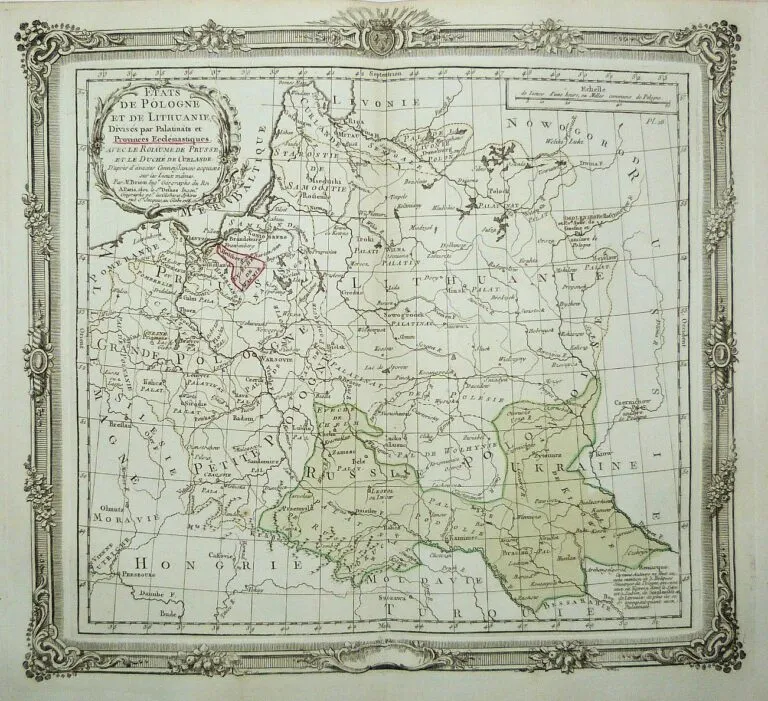 Etats de Pologne et de Lithuanie...avec Roiaume de Prusse, et le duché de Curlande,