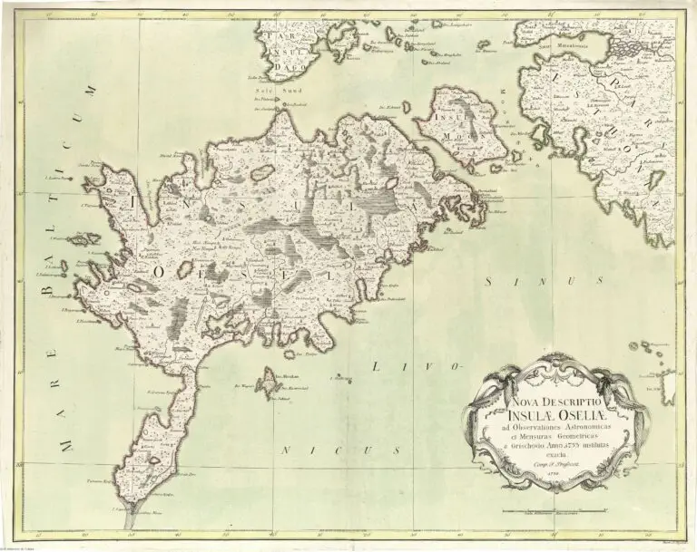 Nova Descriptio Insulae Oseliæ ad Observationes Astronomicas et Mensuras Geometricas a Grischovia...
