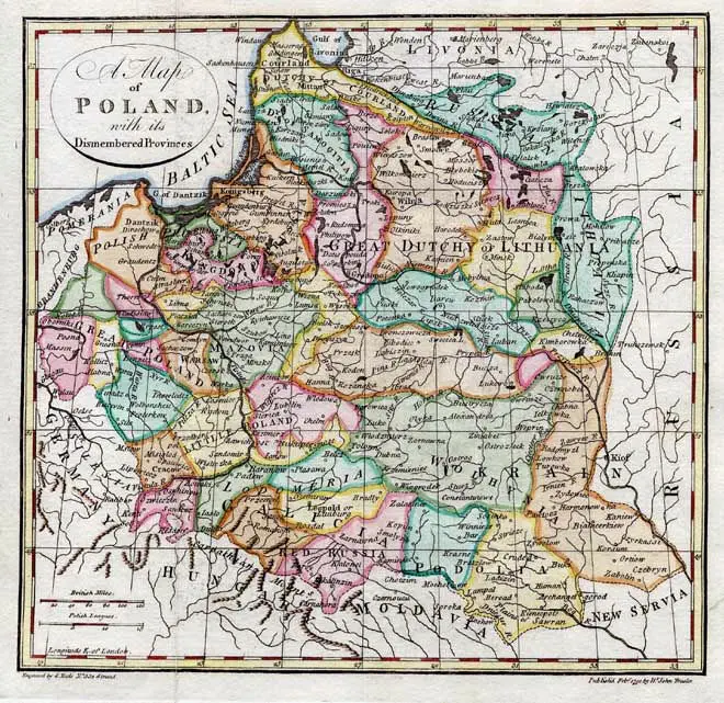 A Map of POLAND, with its Dismem- bered Provinces,