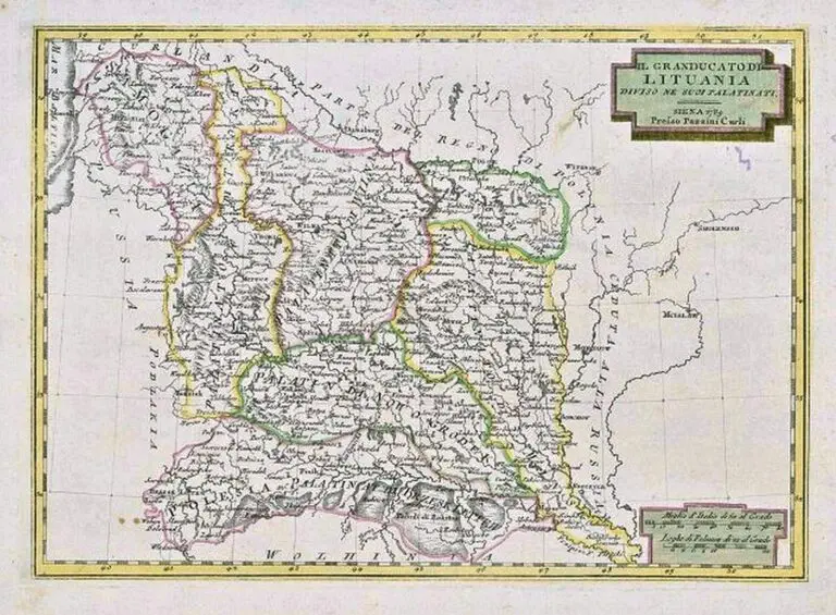 Il Granducato dI Lituania Diviso ne Suoi Palatinati,