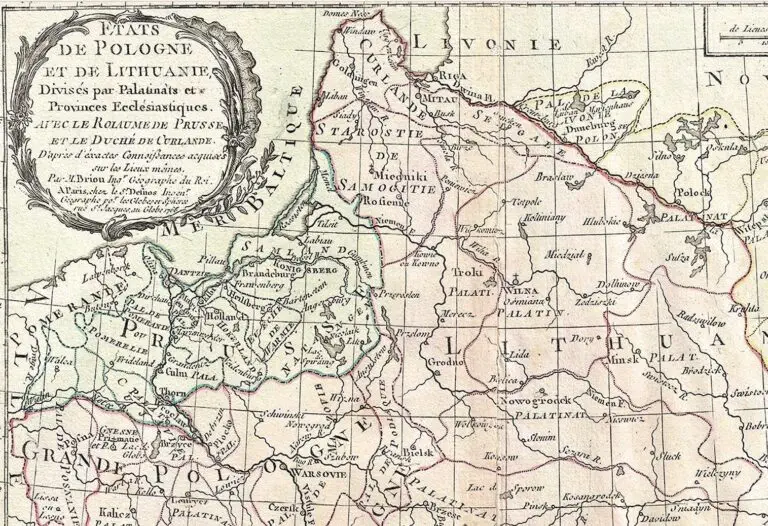 Etats de Pologne et de Lithuanie Divises par Palatinats et Provinces Eccles- iastiques Avec le Roiaume de Prusse et le Duche de Curlande,
