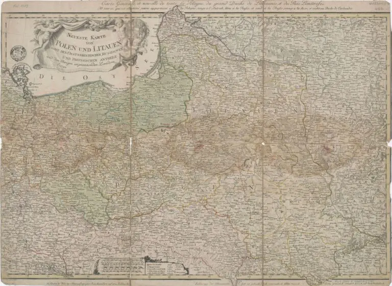 Neueste Karte von Polen und Litauen : samt den Oesterreichischen, Russischen, und Preussischen Antheile : und den Übrigen agraenzenden Laendern