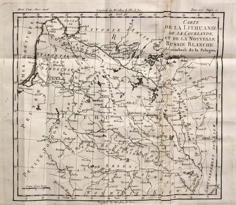 Carte des la Lithuanie, de la Cour- lande et de la Nouvelle Russie Blanche..,