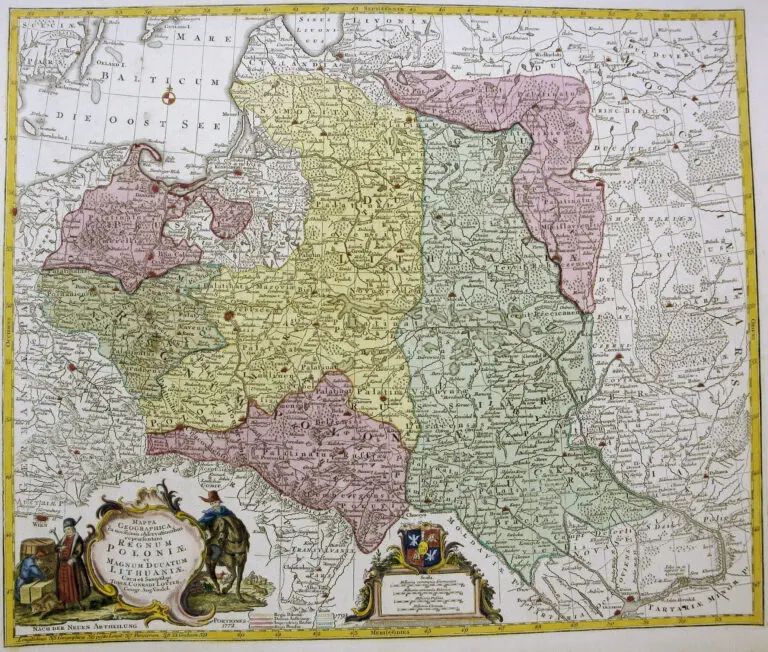 MAPPA GEOGRAPHICA, ex novifsimis obfervationibus repraesentans REGNUM POLONIÆ ET MAGNUM DUCATUM LITHUANIÆ.