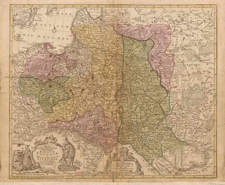 MAPPA GEOGRAPHICA, ex novifsimis obfervationibus repraesentans REGNUM POLONIÆ ET MAGNUM DUCATUM LITHUANIÆ.