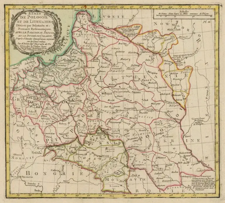 Etats de Pologne et de Lithuanie Divises par Palatinats e Provinces Ecclesiastiques,