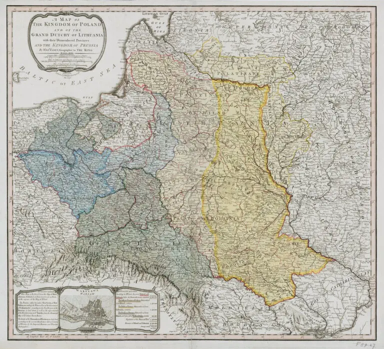 A Map of the Kingdom of Poland and the Grand Dutchy of Lithuania, with their Dismembered Provinces,