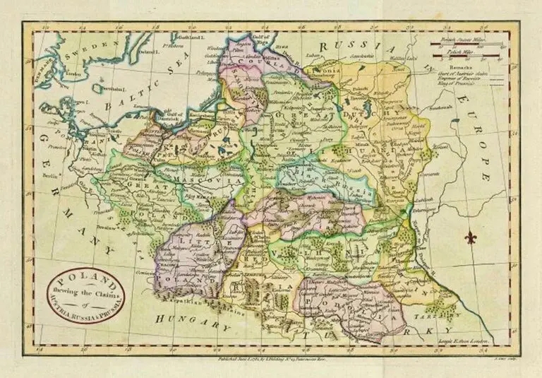 POLAND, shewing the claims of AUSTRIA,  RUSSIA & PRUSSIA,