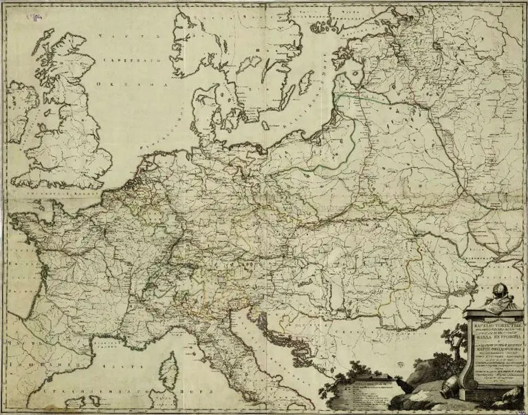 Travel map of Imperial Highness the Grand Duke Paul and Grand Duchess Maria Feodorovna ... in 1781 and 1782 respectively / composition according to the latest observa- tions of the longitude and latitude of the most illustrious in Europe in the former site of the retinue of their Imperial Highnesses,