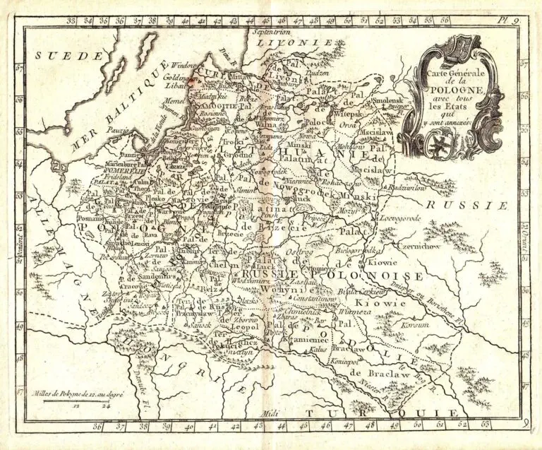 Carte générale de la POLOGNE avec tous les Etats qui y sont annexés,