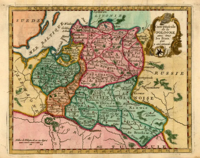 Carte générale de la POLOGNE avec tous les Etats qui y sont annexés,