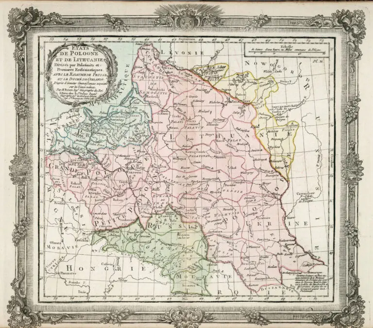 Etats de Pologne et de Lithuanie: Divisés par Palaunats et Provinces Ecclésiastiques avec le Roiaume de Prusse et le Duché de Curlande,