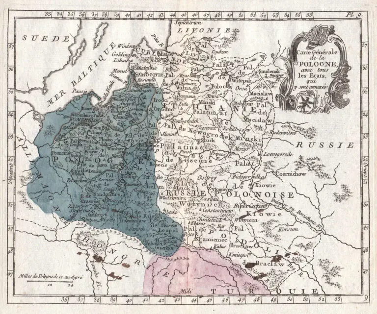 Carte générale de la POLOGNE avec tous les Etats qui y sont annexés,