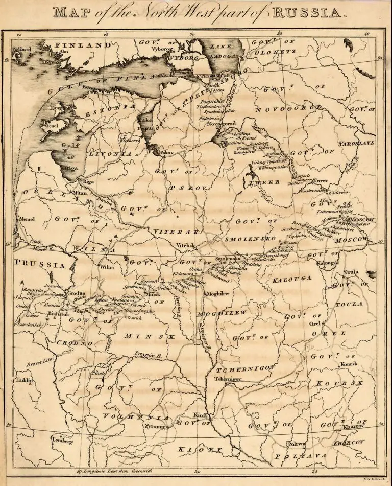 Map of the North West part of Russia,
