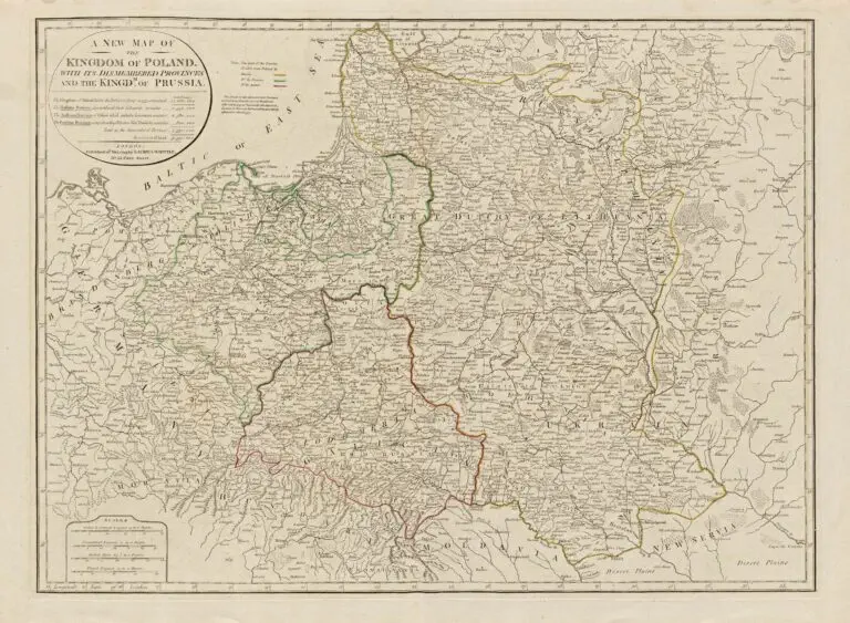 A New Map of The Kingdom of Poland With its Dismembered Provinces, and the Kingd. of Prussia,