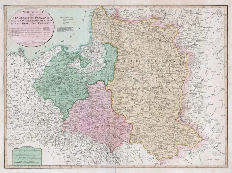 A New Map of The Kingdom of Poland With its Dismembered Provinces, and the Kingd. of Prussia,