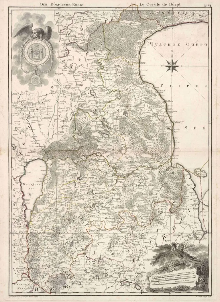 Atlas von Liefland, oder von den beyden Gouvernementern u. Herzogthümern Lief- und Ehstland, und der Provinz Oesel