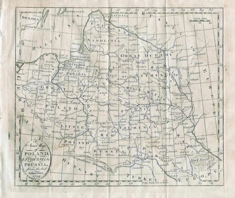 A New Map of POLAND, LITHUANIA & PRUSSIA from the Best Authorities, 1799,