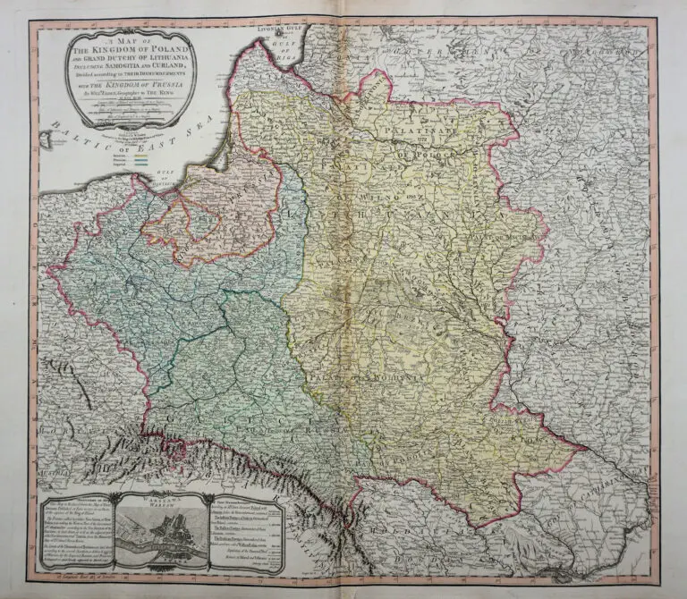 A Map of the Kingdom of Poland and the Grand Dutchy of Lithuania, including Samogitia and Curland, Divided according to their dismemberments,