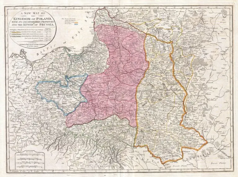 A New Map of the Kingdom of Poland with its Dismembered Provinces..,
