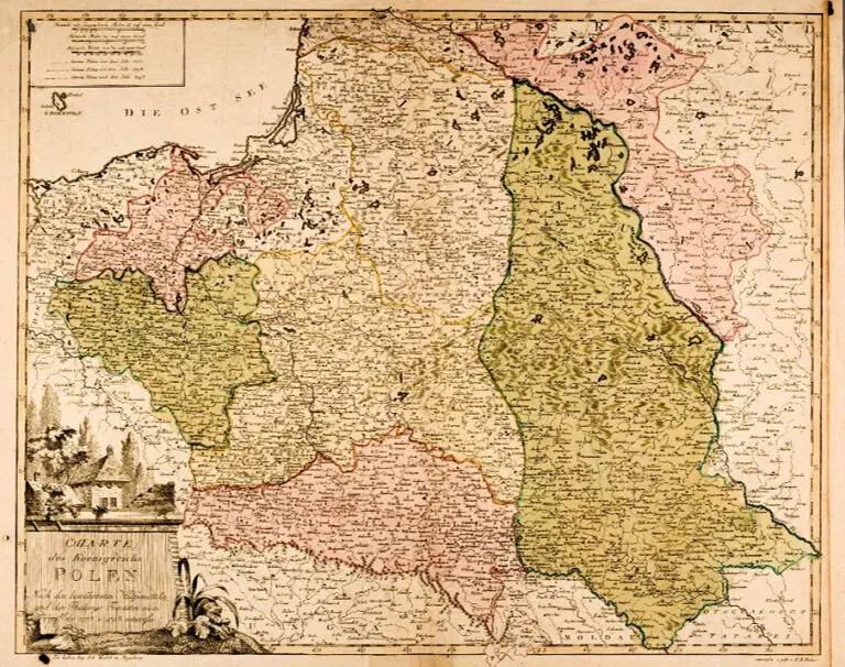 Charte des Koenigreichs Polen. Nach den bewährtesten Hülfsmitteln und den Theilungs-Tractaten vom Jahr 1773. u.1793. entworfen