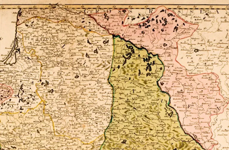 Charte des Koenigreichs Polen. Nach den bewährtesten Hülfsmitteln und den Theilungs-Tractaten vom Jahr 1773. u.1793. entworfen