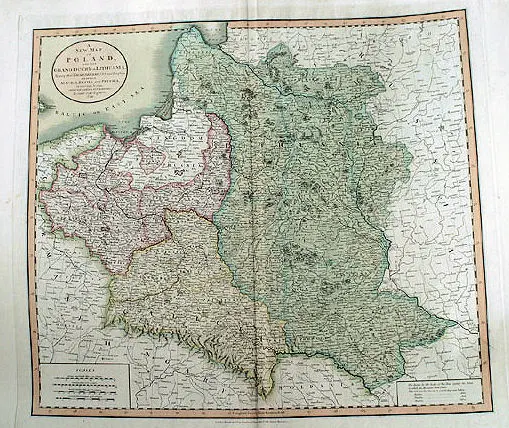 A New Map of Poland, and the Grand Duchy of Lithuania, shewing their dismemberments and divisions between Austria, Russia and Prussia, in 1772, 1793 & 1795, from the latest authorities,