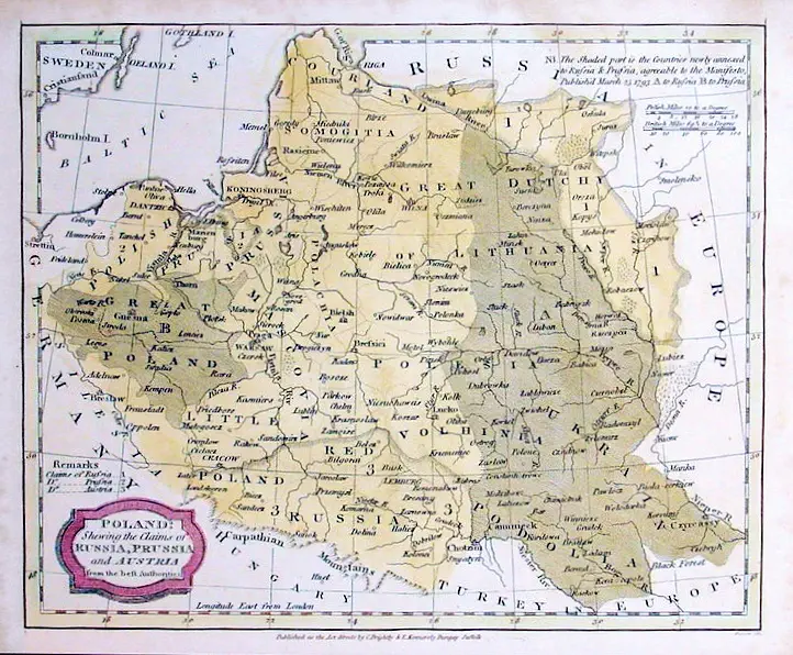 POLAND, Shewing the Claims of RUSSIA, PRUSSIA and AUSTRIA, from the beft Authorities.
