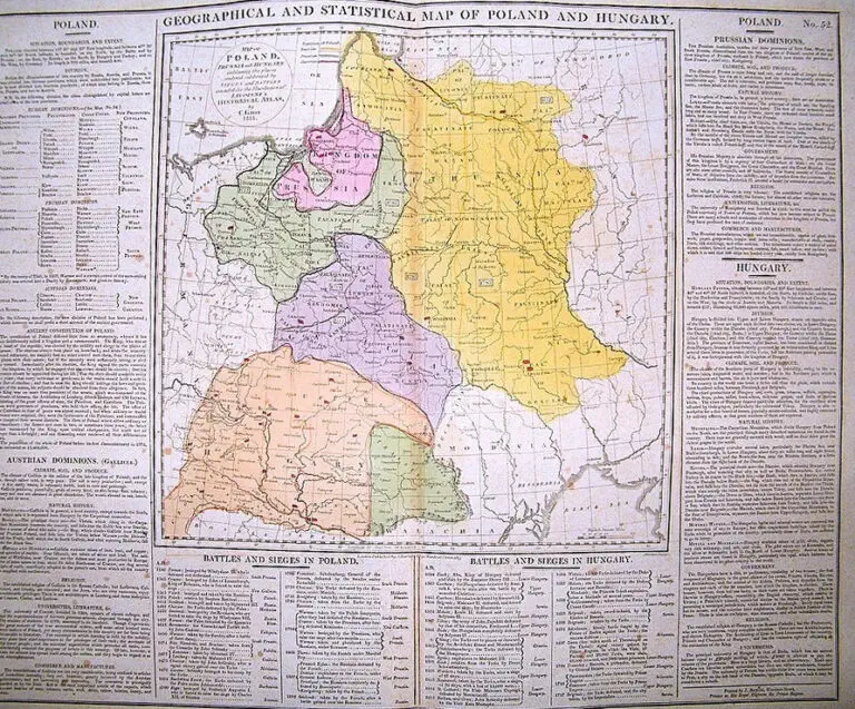 GEOGRAPHICAL AND STATISTICAL MAP OF POLAND..,