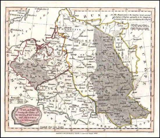 POLAND, Shewing the Claims of RUSSIA, PRUSSIA  and AUSTRIA. From the best Authorities,
