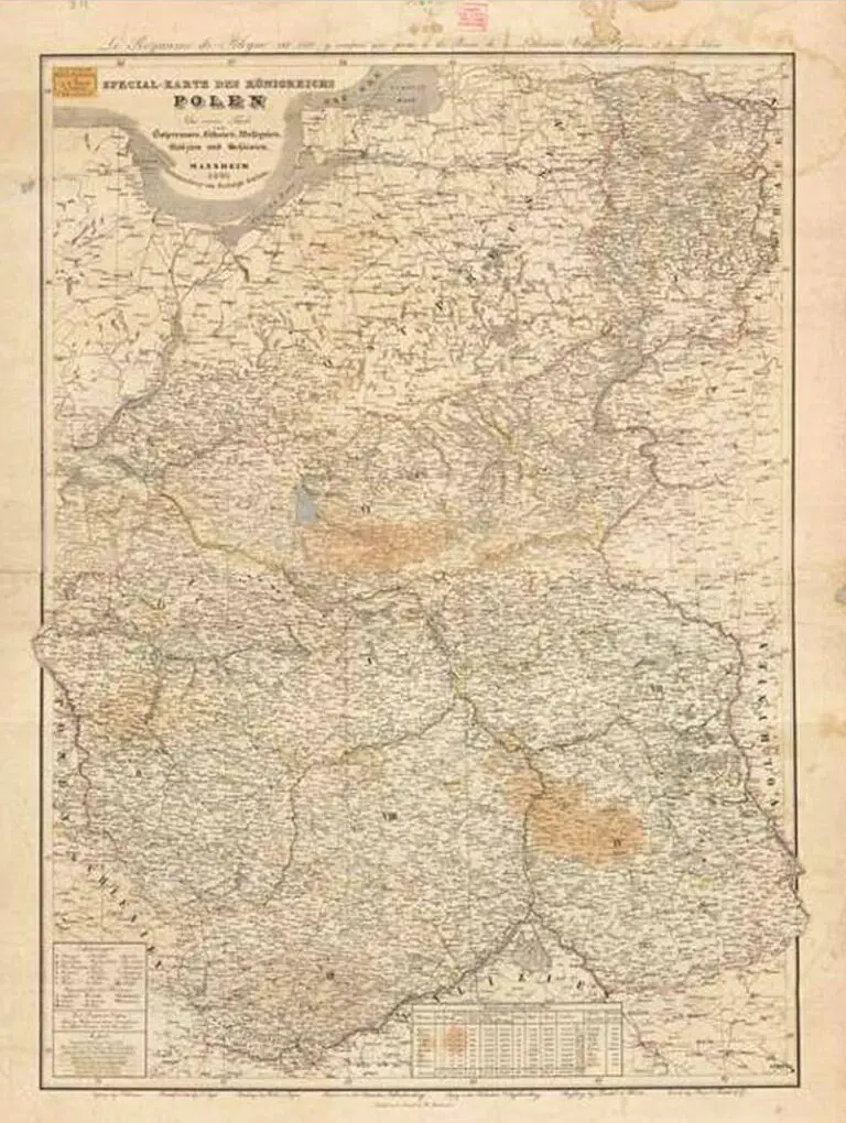 Special- Karte Des Königreichs Polen Nebst einem Theile von Ostpreussen, Lithauen,