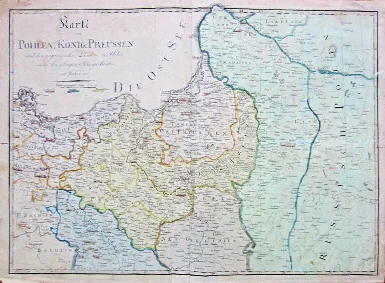 Karte von Pohlen, König: Preussen und den angrenzenden Ländern...,