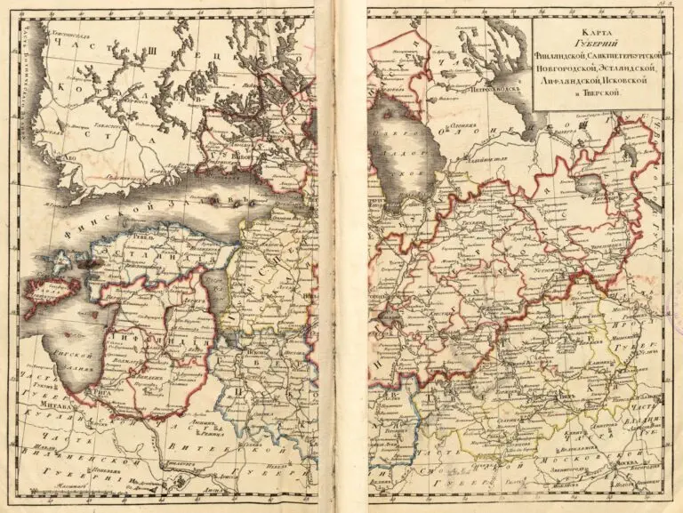 Karta Guberni:... Estlandskoi, Liflandskoi...