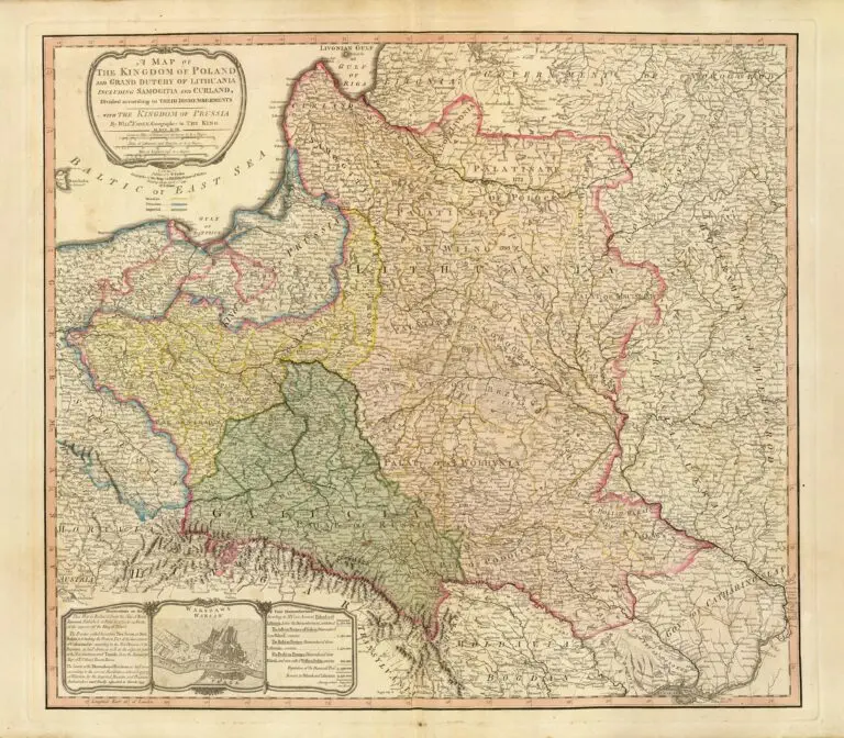 A Map of the Kingdom of Poland and Grand Dutchy of Lithuania including Samogitia and Curland, divided according to their dismemberments, with the Kingdom of Prussia...2nd Edition,