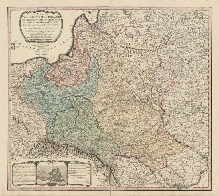 A Map of the Kingdom of Poland and Grand Dutchy of Lithuania including Samogitia and Curland, divided according to their dismemberments, with the Kingdom of Prussia...2nd Edition,