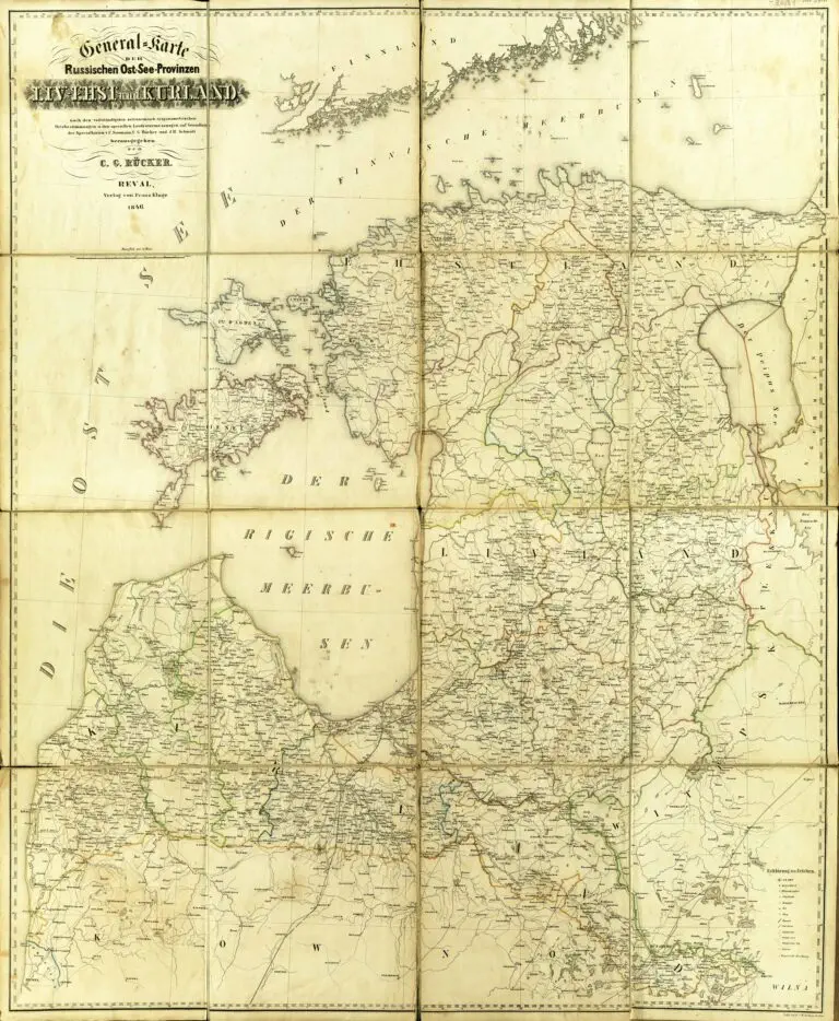 General-Karte der Russischen-Ost- See-Provinzen LIV- EHST- und KURLAND,