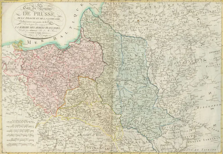 Carte du royaume de Prusse, de la Pologne et de la Lithuanie où l