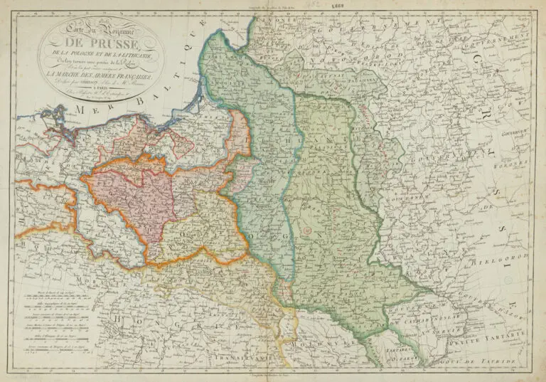 Carte du royaume de Prusse, de la Pologne et de la Lithuanie où l