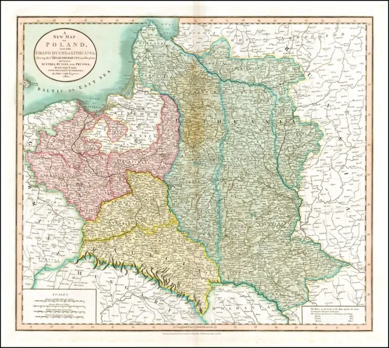 A New Map of Poland and the Grand Duchy of Lithuania Shewing their Dismemberments..,