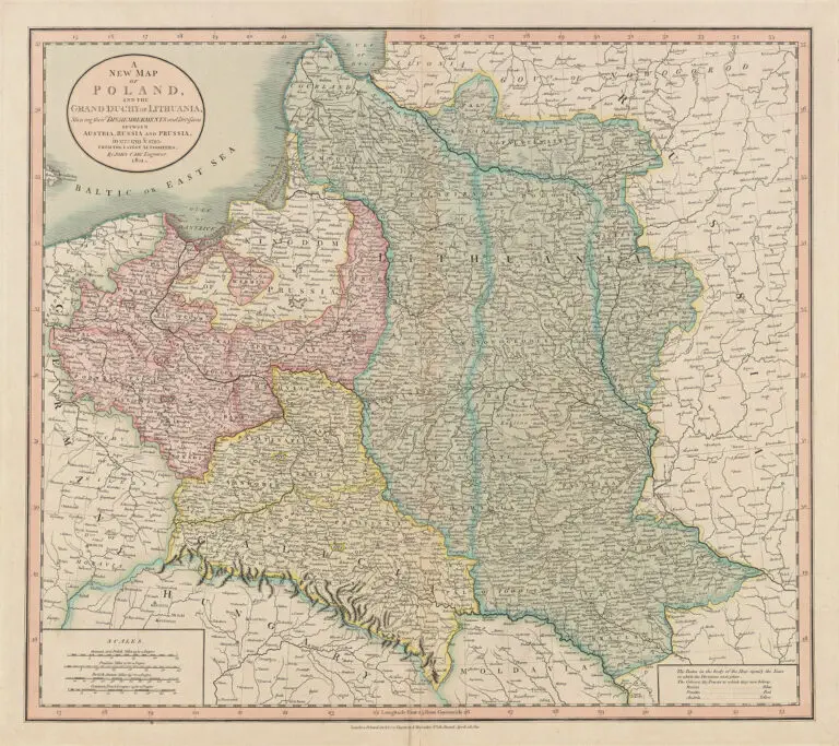 A New Map of Poland and the Grand Duchy of Lithuania Shewing their Dismemberments..,