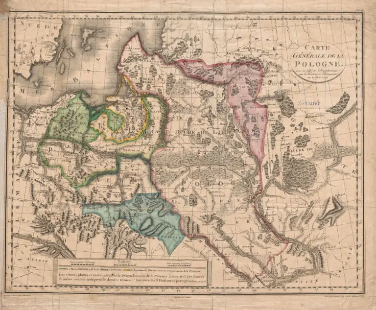 Carte Générale de la Pologne avec ses differens Démembremens par les Puissances Partageantes en 1773 et 1795,