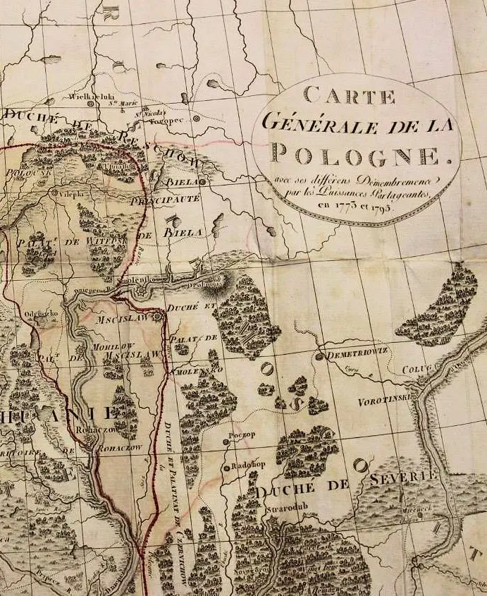 Carte Générale de la Pologne avec ses differens Démembremens par les Puissances Partageantes en 1773 et 1795,