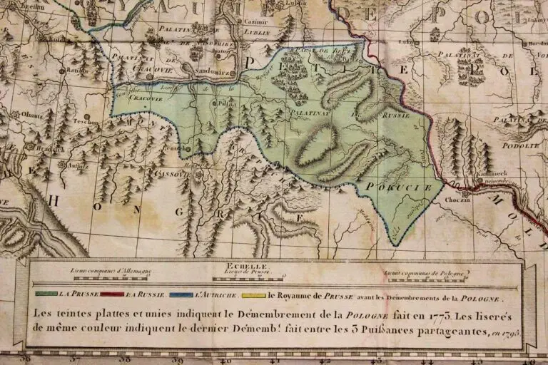 Carte Générale de la Pologne avec ses differens Démembremens par les Puissances Partageantes en 1773 et 1795,