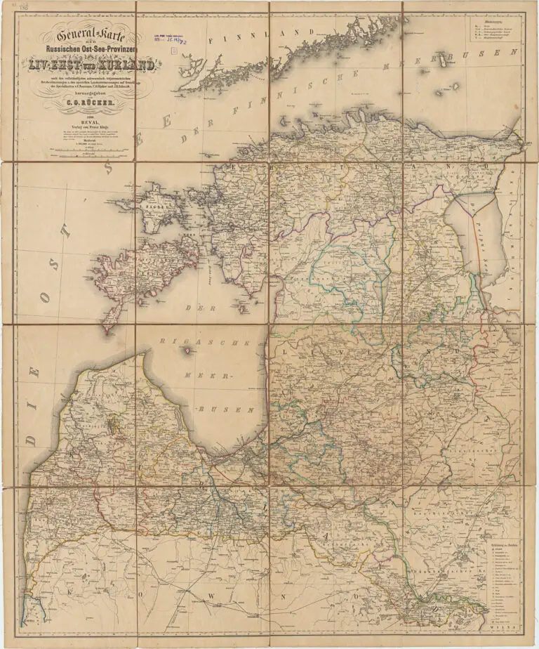 General-Karte der Russischen Ost-See-Provinzen Liv- Ehst- und Kurland,