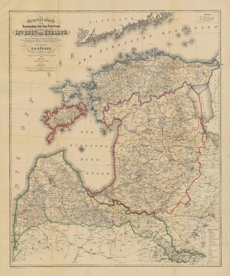 General-Karte der Russischen Ost-See Provinzen Liv- Ehst- und Kurland,